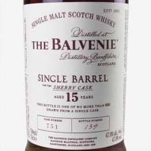 百富15年雪莉單桶單一麥芽蘇格蘭威士忌 The Balvenie Aged 15 Years Single Barrel Single Malt Scotch Whisky 700ml