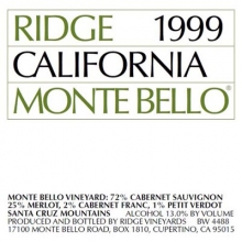 山脊酒莊蒙特貝羅園干紅葡萄酒 Ridge Vineyards Monte Bello 750ml