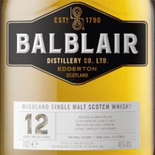 巴布萊爾12年單一麥芽蘇格蘭威士忌 Balblair 12 Year Old Highland Single Malt Scotch Whisky 700ml