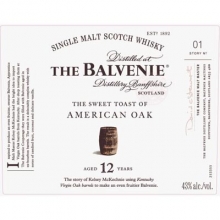 百富故事系列12年單一麥芽蘇格蘭威士忌 The Balvenie 12 Year Old The Sweet Toast of American Oak Single Malt Scotch Whisky 700ml