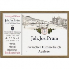 普朗酒莊格拉齊仙境園逐串精選雷司令白葡萄酒 Joh. Jos. Prum Graacher Himmelreich Riesling Auslese 750ml