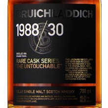 布赫拉迪1988/30年如意單一麥芽蘇格蘭威士忌 Bruichladdich Rare Cask Series 1988/30 The Untouchable Single Malt Scotch Whisky 700ml