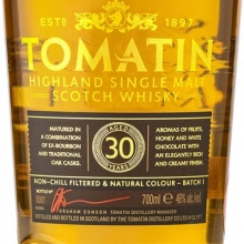 湯瑪丁30年單一麥芽蘇格蘭威士忌 Tomatin 30YO Highland Single Malt Scotch Whisky 700ml