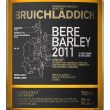 布赫拉迪古卓大麥2011版單一麥芽蘇格蘭威士忌 Bruichladdich Bere Barley 2011 Islay Single Malt Scotch Whisky 700ml