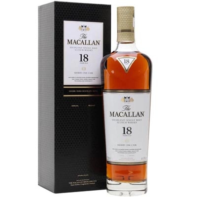 麥卡倫18年雪莉桶單一麥芽蘇格蘭威士忌 Macallan 18YO Sherry Oak Highland Single Malt Scotch Whisky 700ml