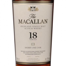 麥卡倫18年雪莉桶單一麥芽蘇格蘭威士忌 Macallan 18YO Sherry Oak Highland Single Malt Scotch Whisky 700ml
